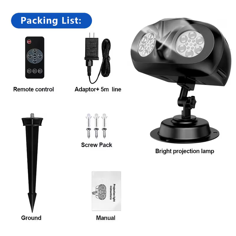 Dual-Head LED Snowflake Projector Light